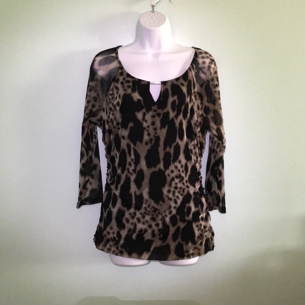 INC 3/4 sleeve blouse size XL leopard print